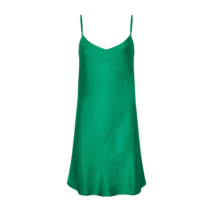 Emerald Green Mia Silk Slip | Two Bees London | Wolf & Badger