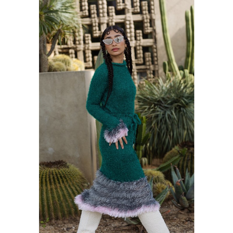 Thumbnail of Emerald Handmade Knit Skirt-Dress image