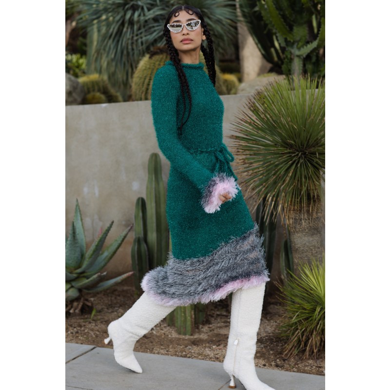 Thumbnail of Emerald Handmade Knit Skirt-Dress image