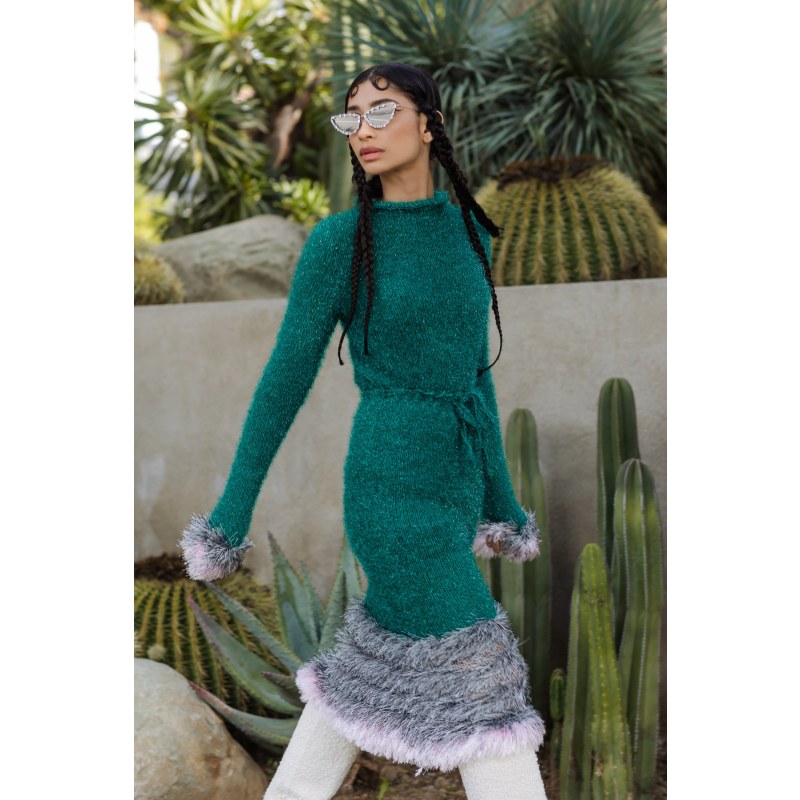 Thumbnail of Emerald Handmade Knit Skirt-Dress image