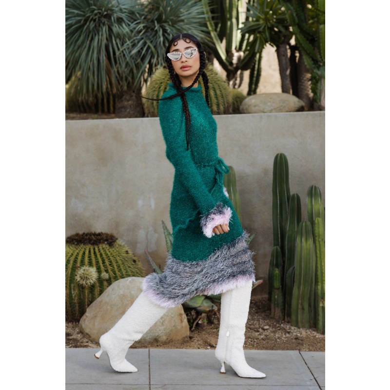 Thumbnail of Emerald Handmade Knit Skirt-Dress image