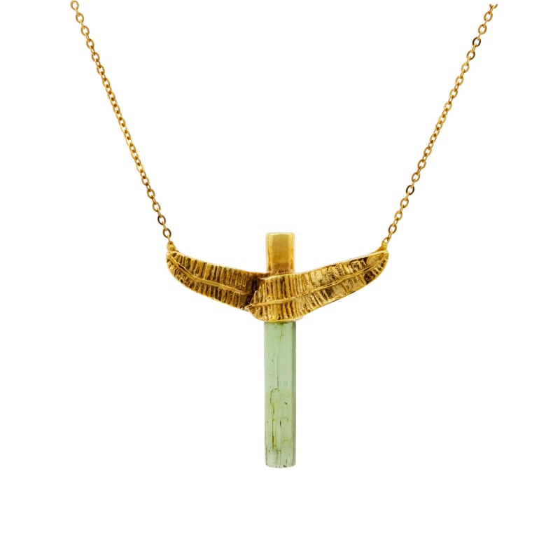 Thumbnail of Banana Leaf Tourmaline Totem Necklace image