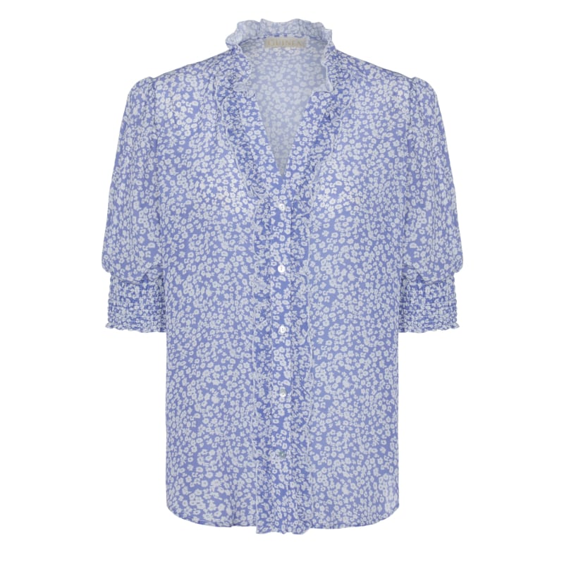 Thumbnail of Silk Shirt In Pale Blue Print image