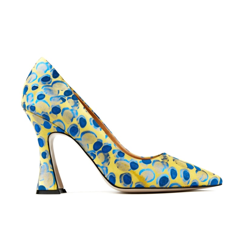 Emily Cream Blue Womens Designer Heels by Embassy London USA