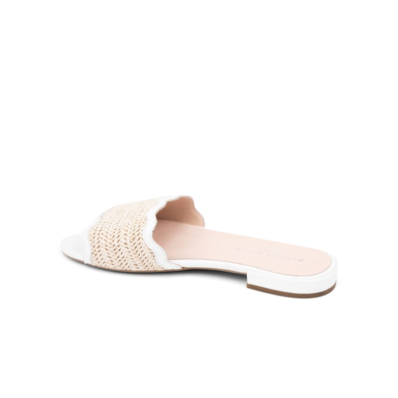 Thumbnail of Emma Scalloped Raffia Flat Sandal White image