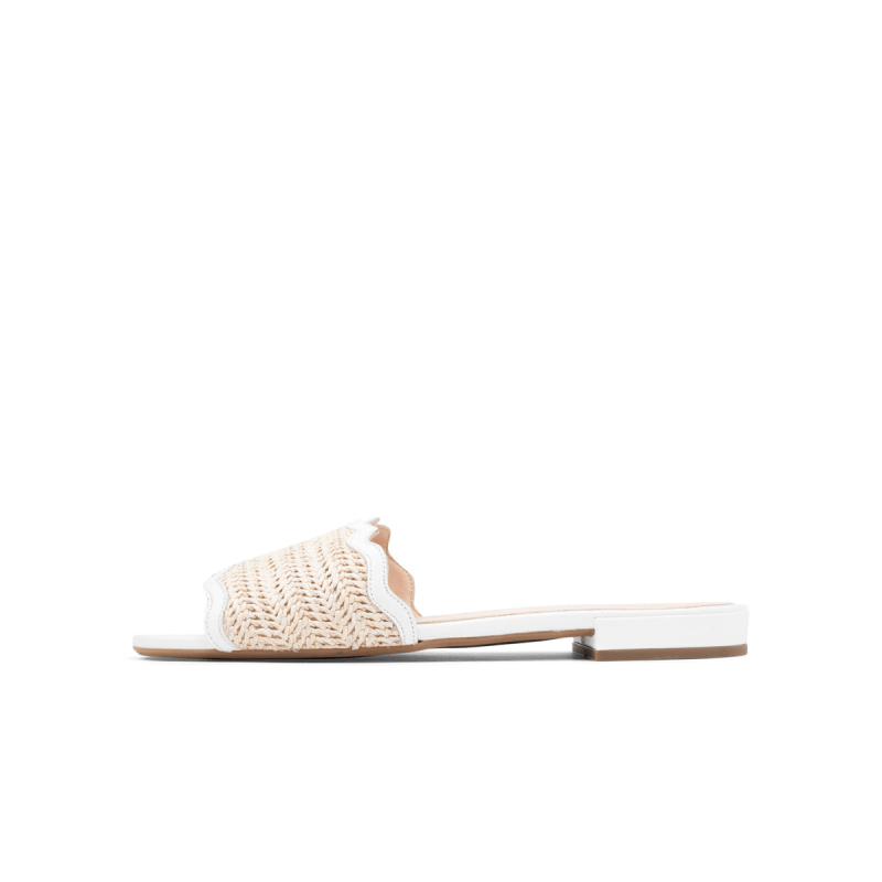 Thumbnail of Emma Scalloped Raffia Flat Sandal White image