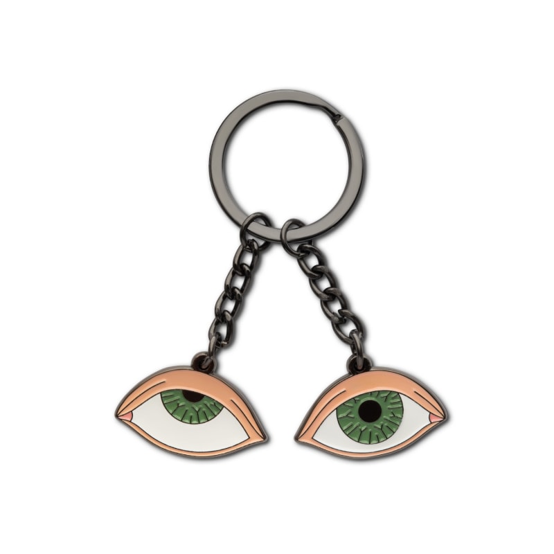 Thumbnail of Enamel Keychain Rolling Green Eyes image