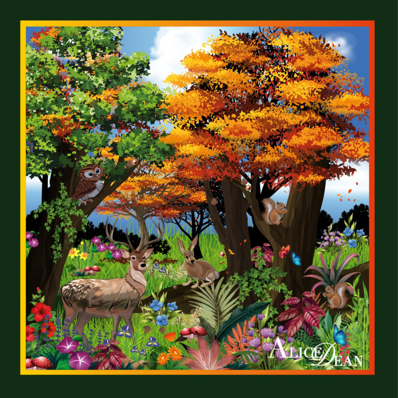 Thumbnail of Enchanted Forest Silk Scarf image