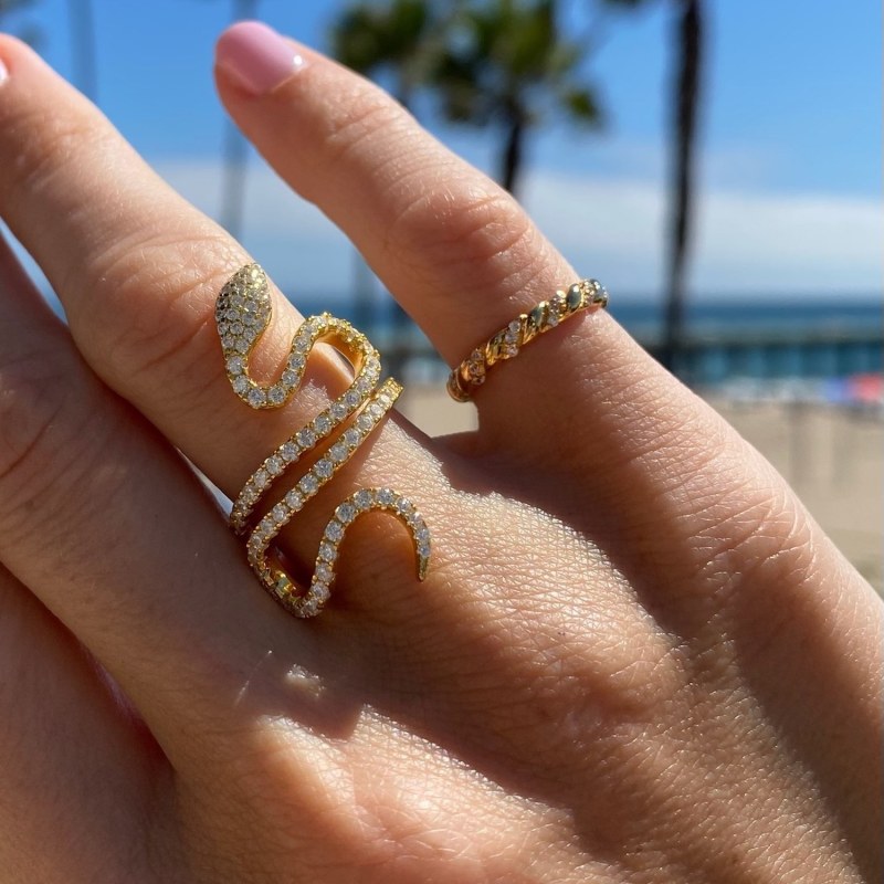 Gold plated snake ring 2025