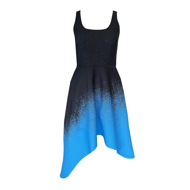 Thumbnail of Graduation Scoop-Neck Asymmetrical Tank Knit Dress-Blue image