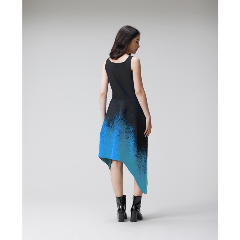 Thumbnail of Graduation Scoop-Neck Asymmetrical Tank Knit Dress-Blue image