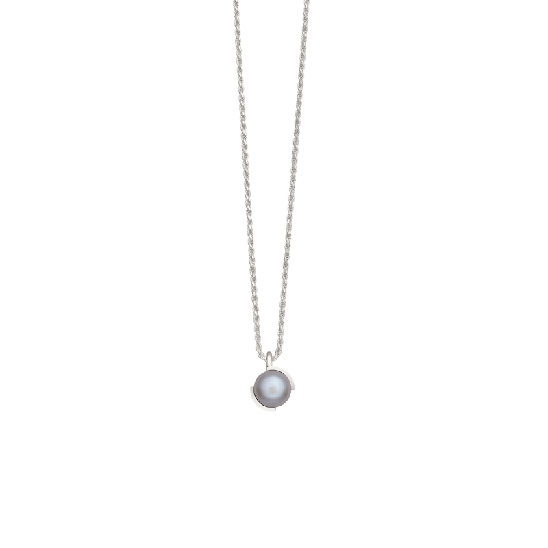 Thumbnail of EntréE Collar Pearl Necklace Grey - Silver image