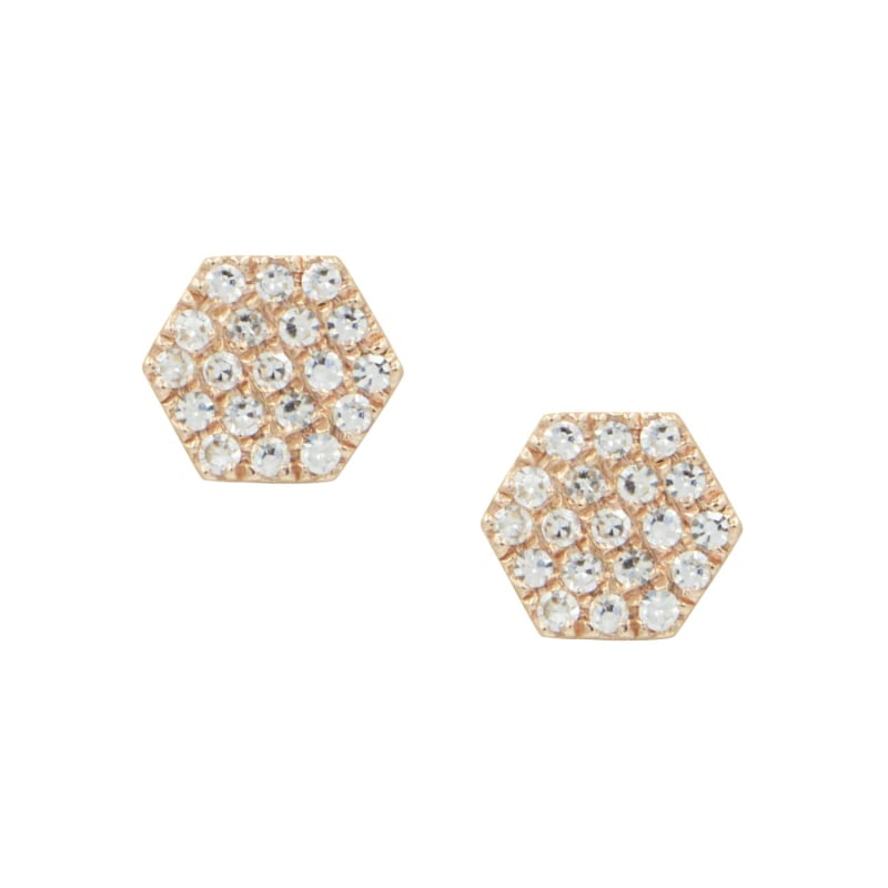 Thumbnail of Hex Diamond Studs - Rose Gold image