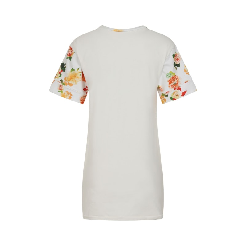 Thumbnail of Cream Floral Cotton T-Shirt Dress image