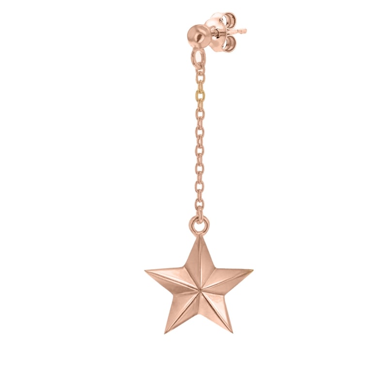 Thumbnail of 18kt Rose Gold Plated Star Drop Earring image