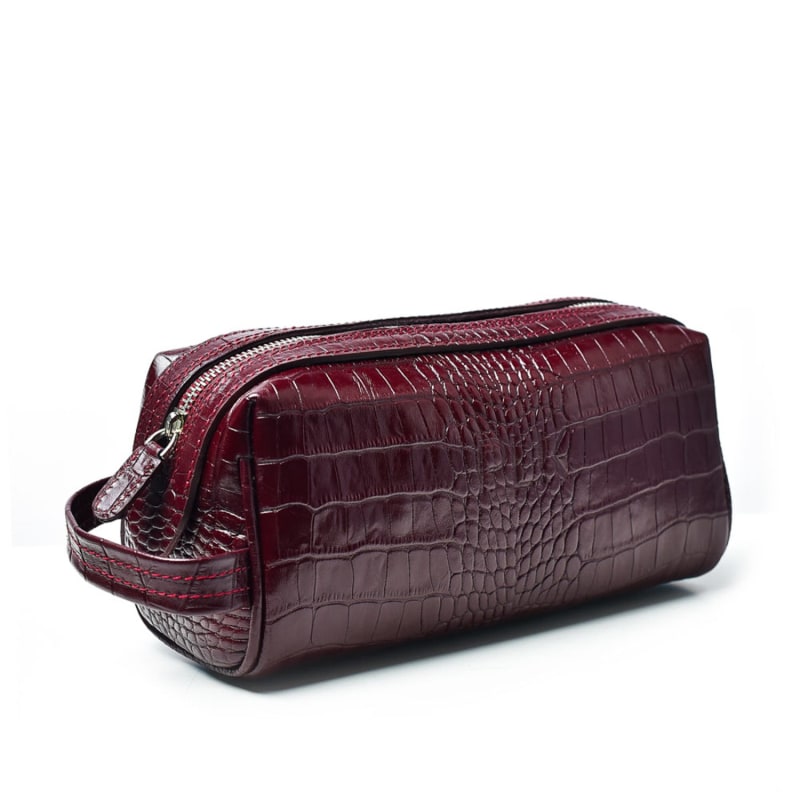 Thumbnail of Leather Cosmetic Purse Bag Burgundy image