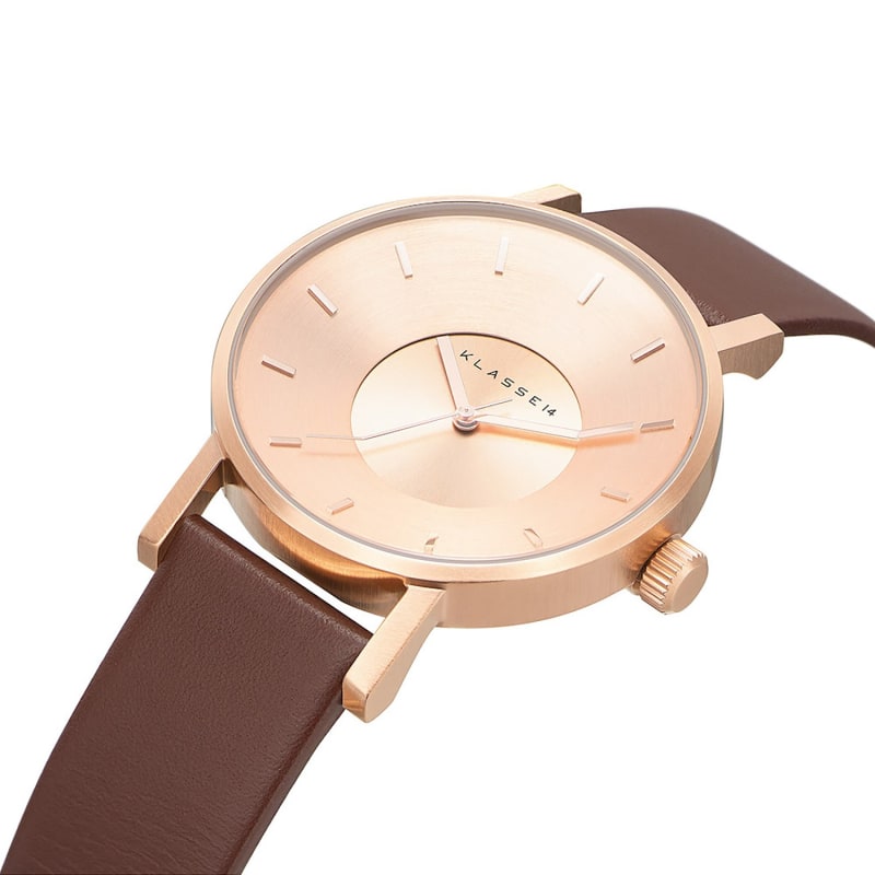 Thumbnail of Volare Rose Gold Brown Leather 42Mm image