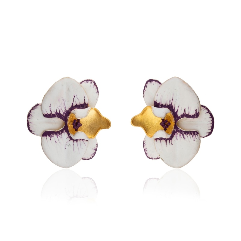 White orchid earrings online