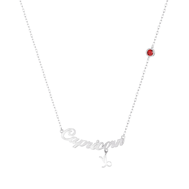 Capricorn Ecoated Sterling Silver Zodiac Star Sign Necklace SEOL