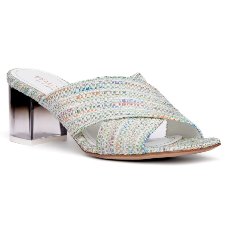 Erica Green Leather Comfortable Dressy Work Evening Block Heel