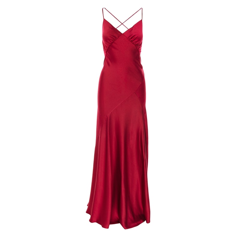 Thumbnail of Seville Satin Maxi Dress In Red image