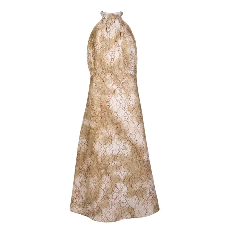 Thumbnail of Esme Champagne Gold Lace Maxi Dress image