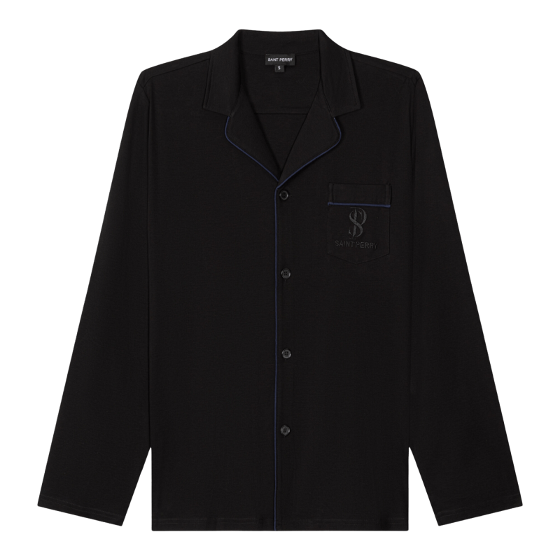 Organic Cotton Hooded Robe - In Black