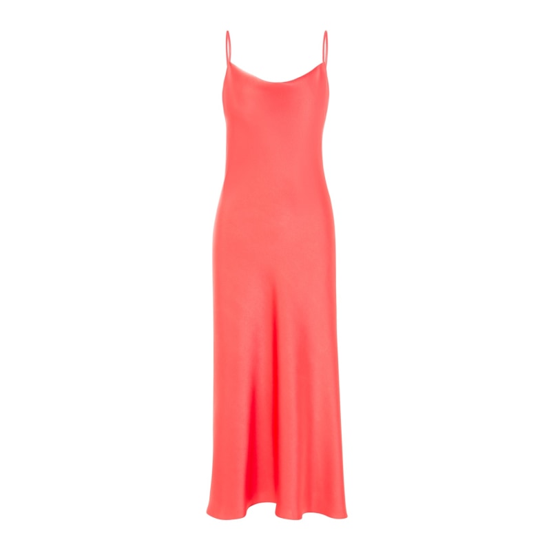 Coral satin dress sale