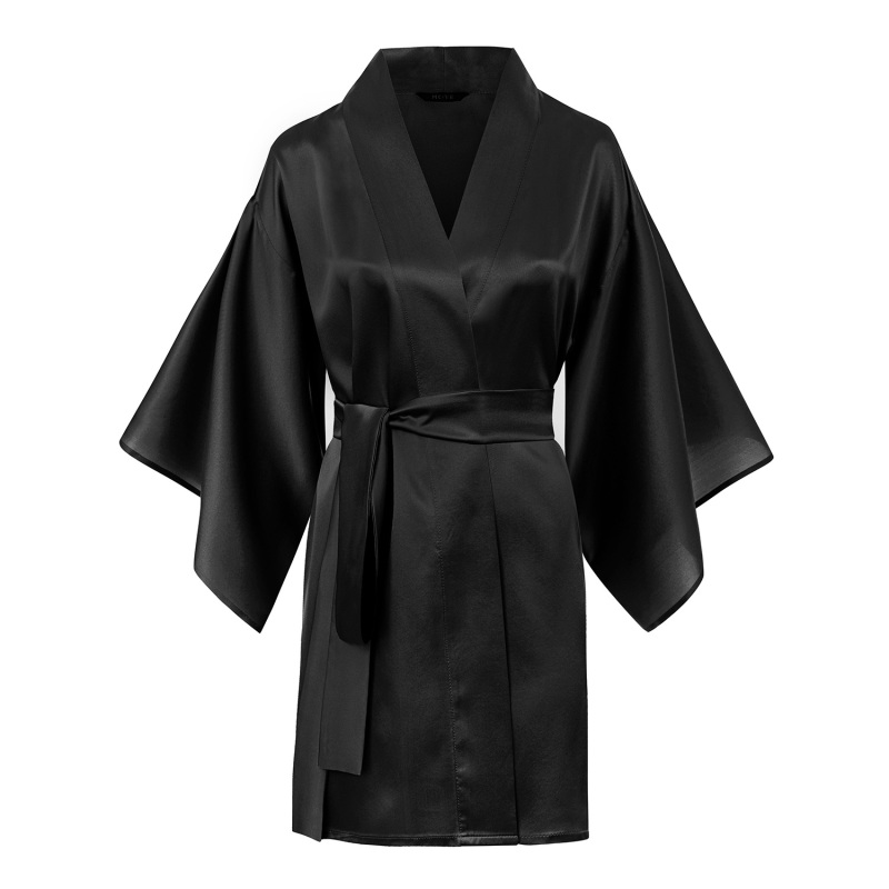 black satin robe