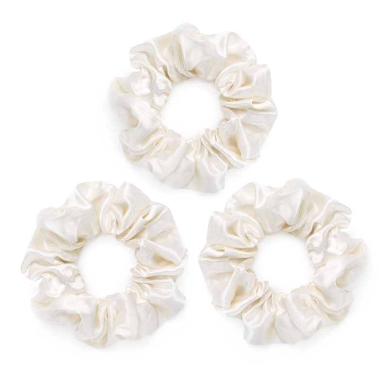 Thumbnail of Pack Of 3 Silk Scrunchies- White image