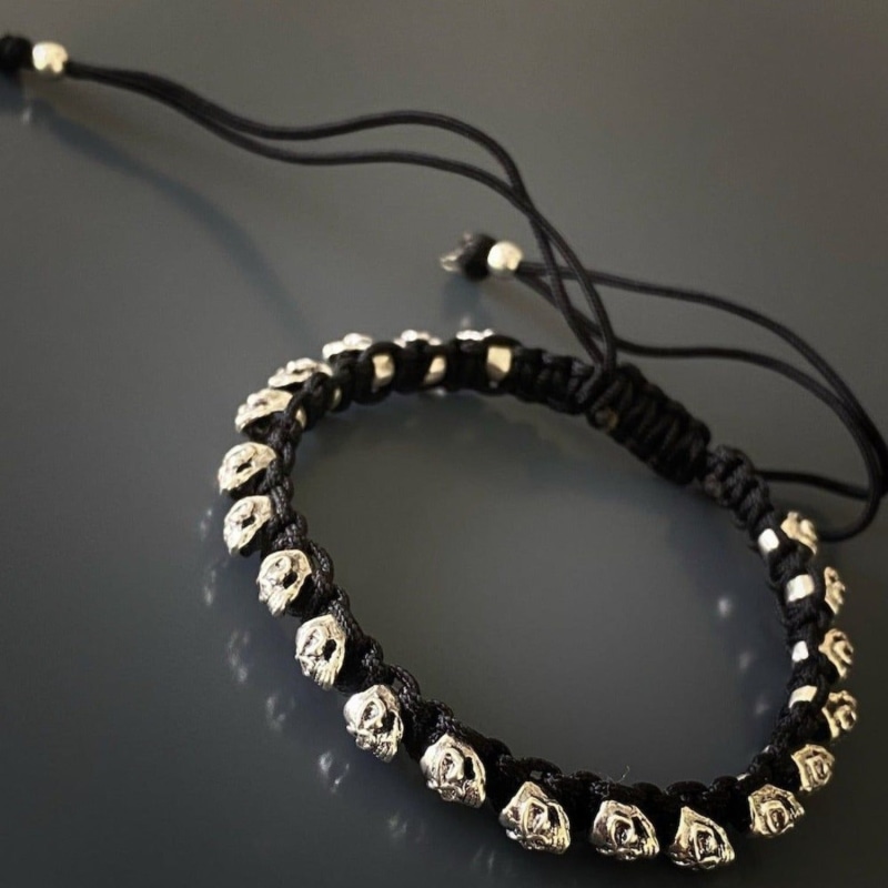 Thumbnail of Black & Silver Skull Bracelet image