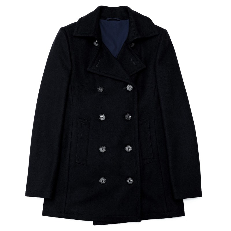 Black winter pea coat cheap