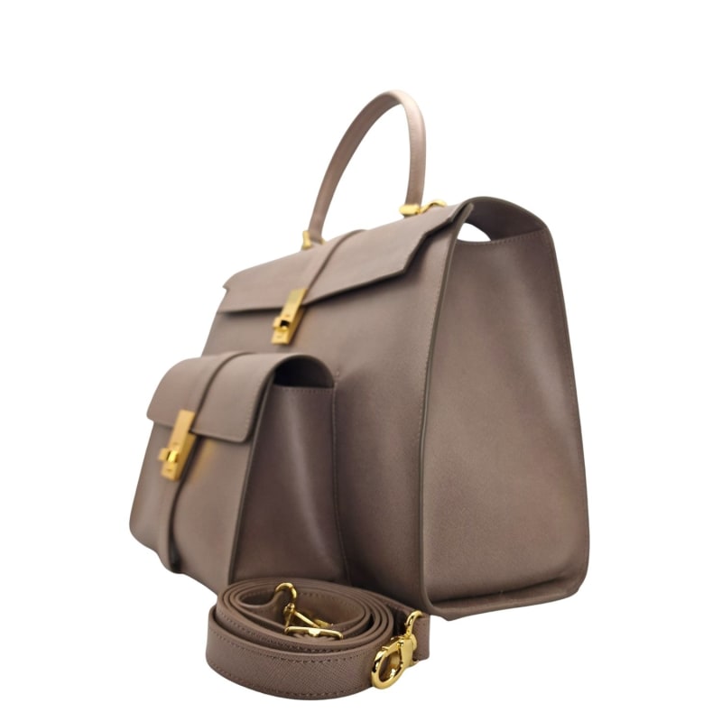 Thumbnail of Ethereal Double Dose Bag In Saffiano Calf Leather - Grey image