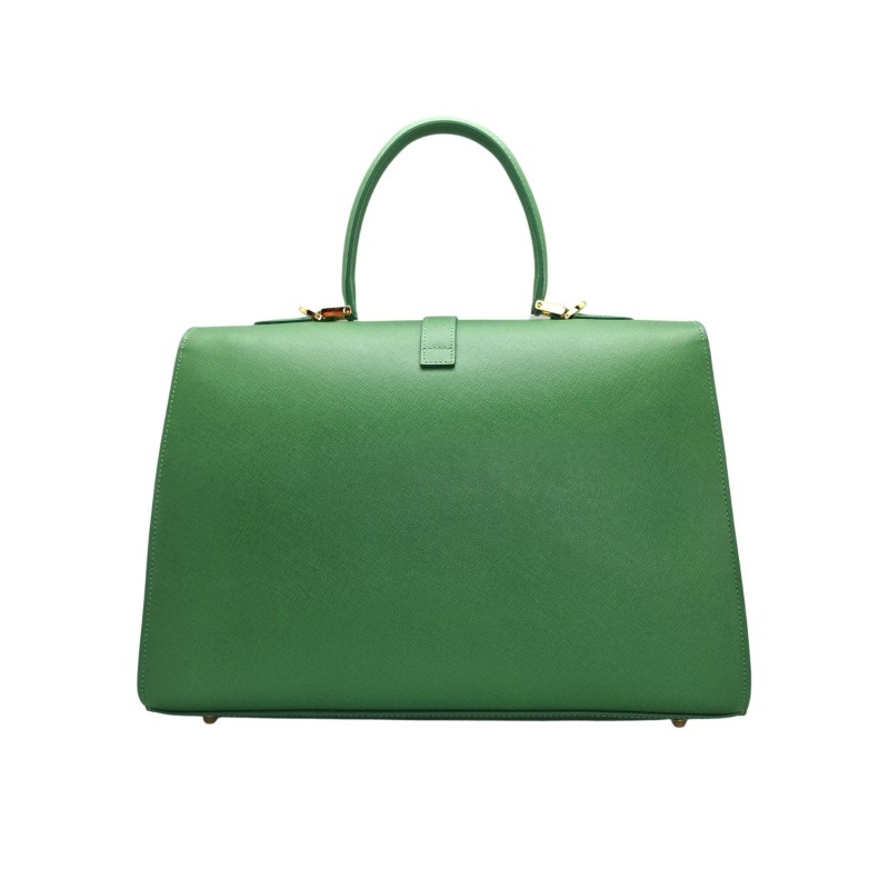 Thumbnail of Ethereal Double Dose Bag In Saffiano Calf Leather - Green & Yellow image