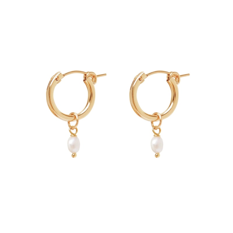 Thumbnail of Etta Rice Pearl Gold Hoops image