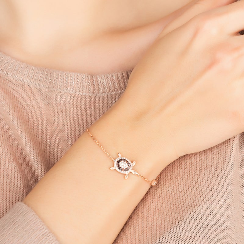 Thumbnail of Turtle Chocolate Bracelet Pink Rose Gold image