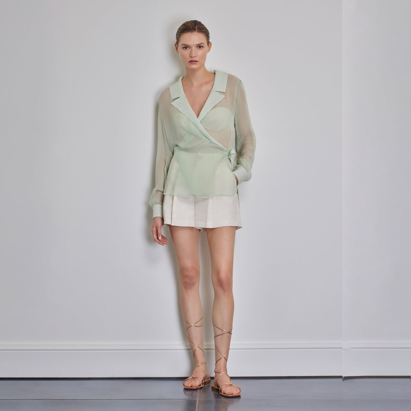 Thumbnail of Eva Silk Blouse - Mint Green image