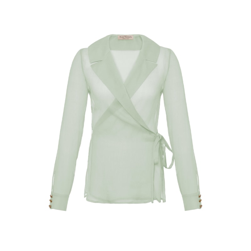 Thumbnail of Eva Silk Blouse - Mint Green image