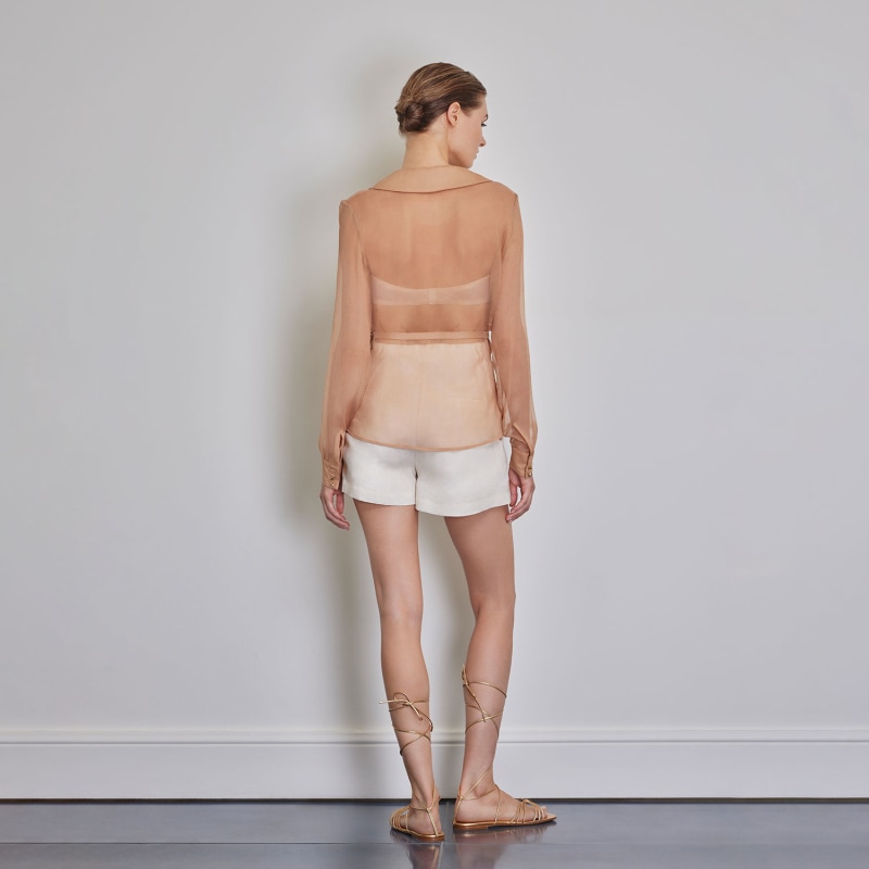 Thumbnail of Eva Silk Chiffon Blouse - Nude image