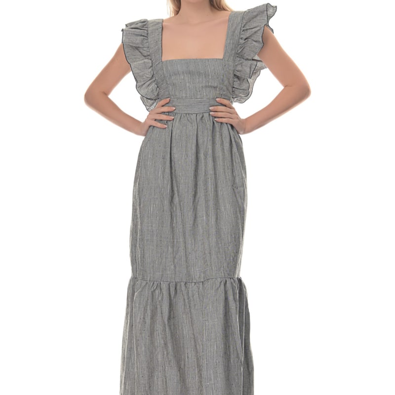 Thumbnail of Evangelia Linen Maxi Dress - Grey image