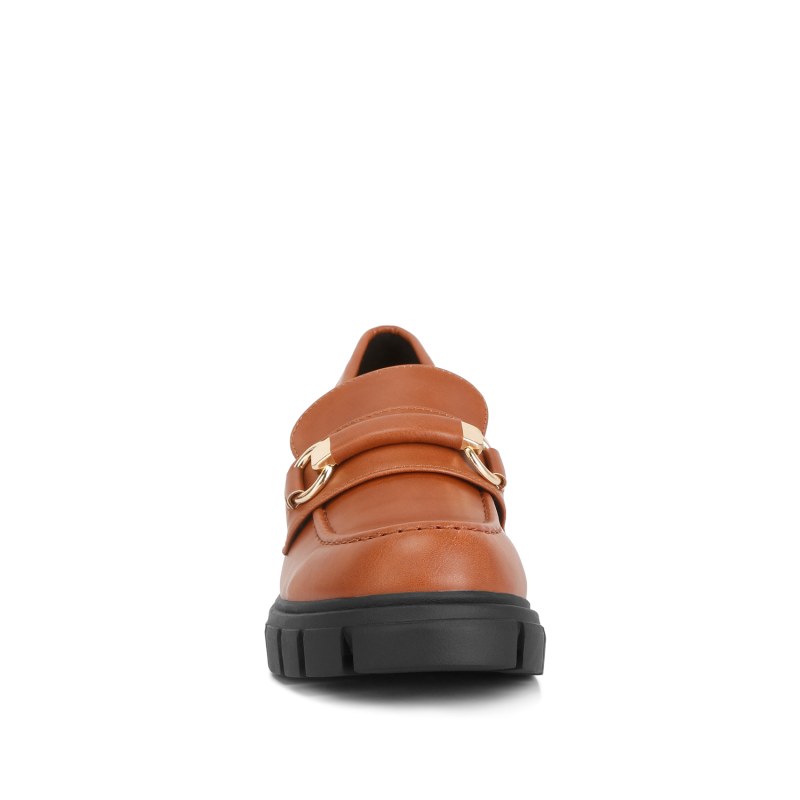 Tan platform loafers sales