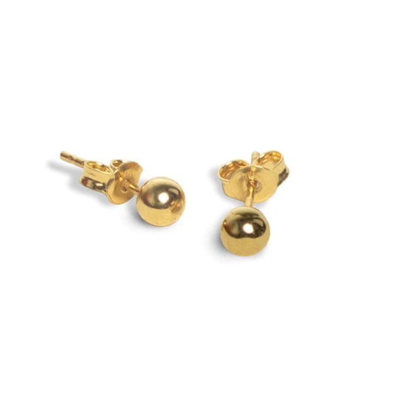 Gold Ball Studs Earrings For Daily Use STAC Fine Jewellery