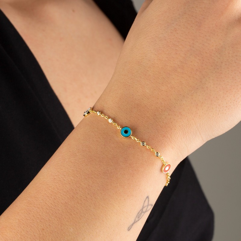 Evil eye bracelet gold hot sale