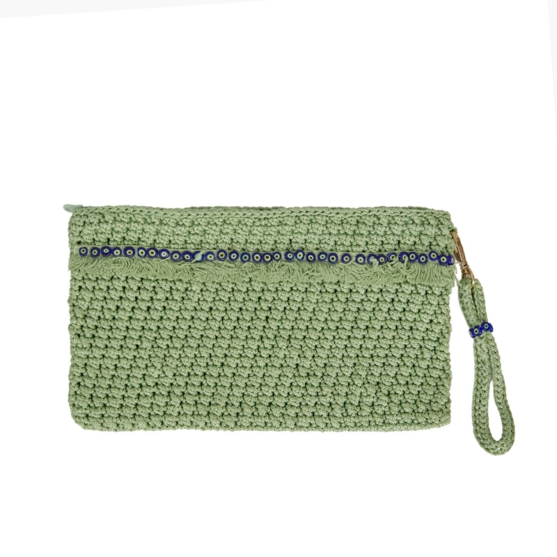 Thumbnail of Evil Eye Makeup Pouch In Light Green image