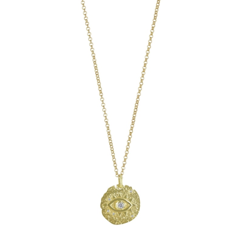 Thumbnail of Evil Eye Protection Necklace Gold Vermeil image