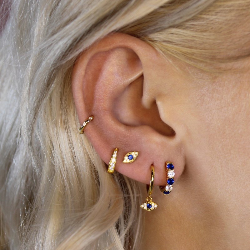 Evil Eye Stud Earrings Lucky Eleven Wolf Badger