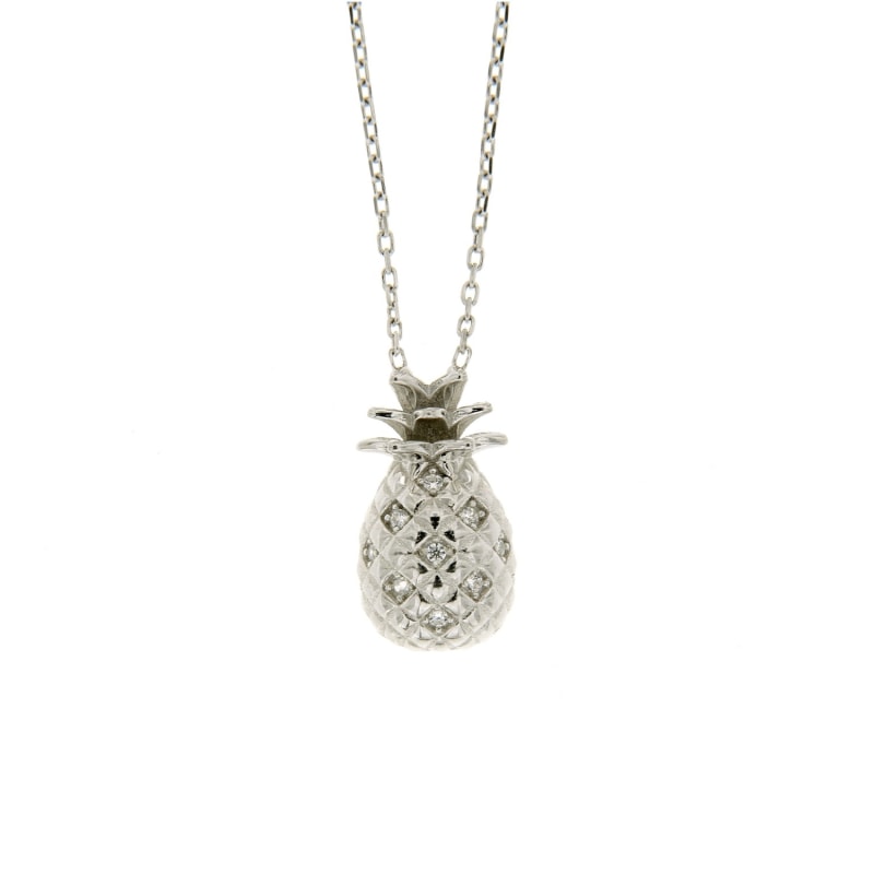 Thumbnail of Sterling Silver Pineapple Cz Necklace image