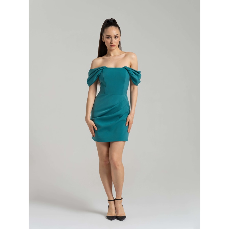 Thumbnail of Evoking Glamour Mini Dress, Turquoise image