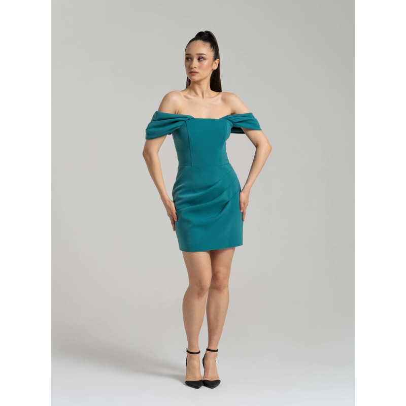 Thumbnail of Evoking Glamour Mini Dress, Turquoise image