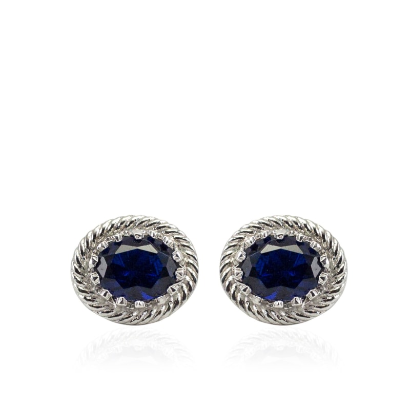 Thumbnail of Luccichio Blue Agate Stud Earrings image